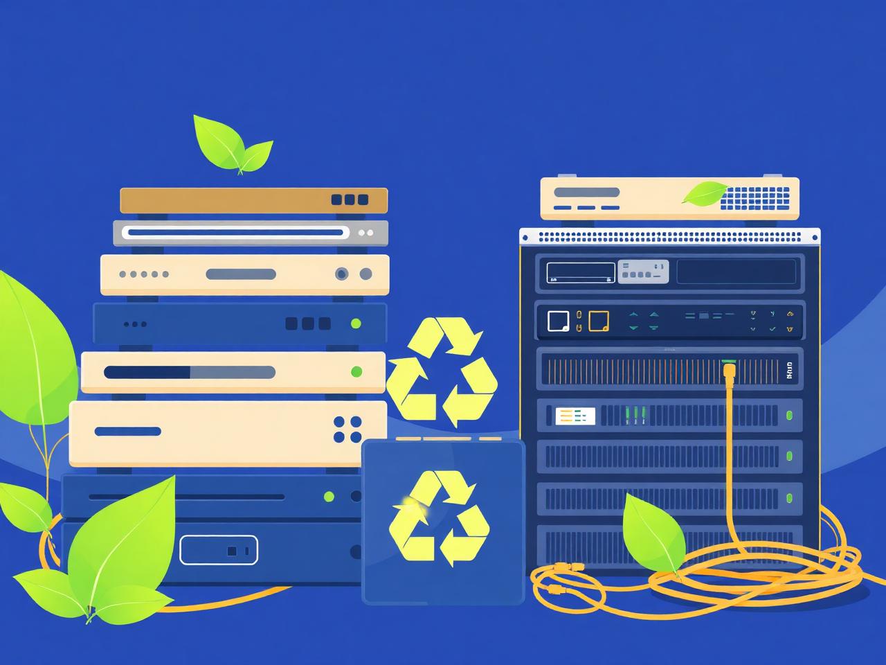 Secure, sustainable electronic recycling — laptops, servers, and monitors being responsibly retired